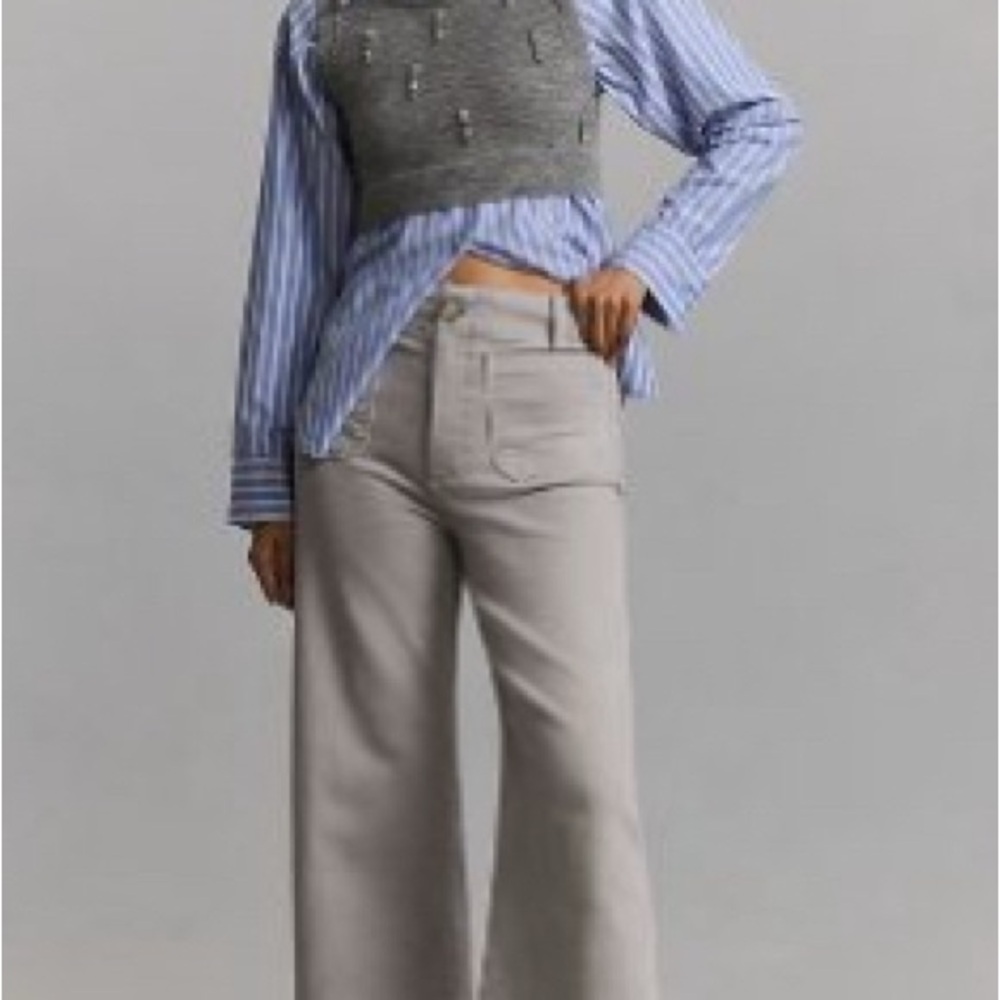 The Colette Cropped Wide-Leg Jeans by Maeve
